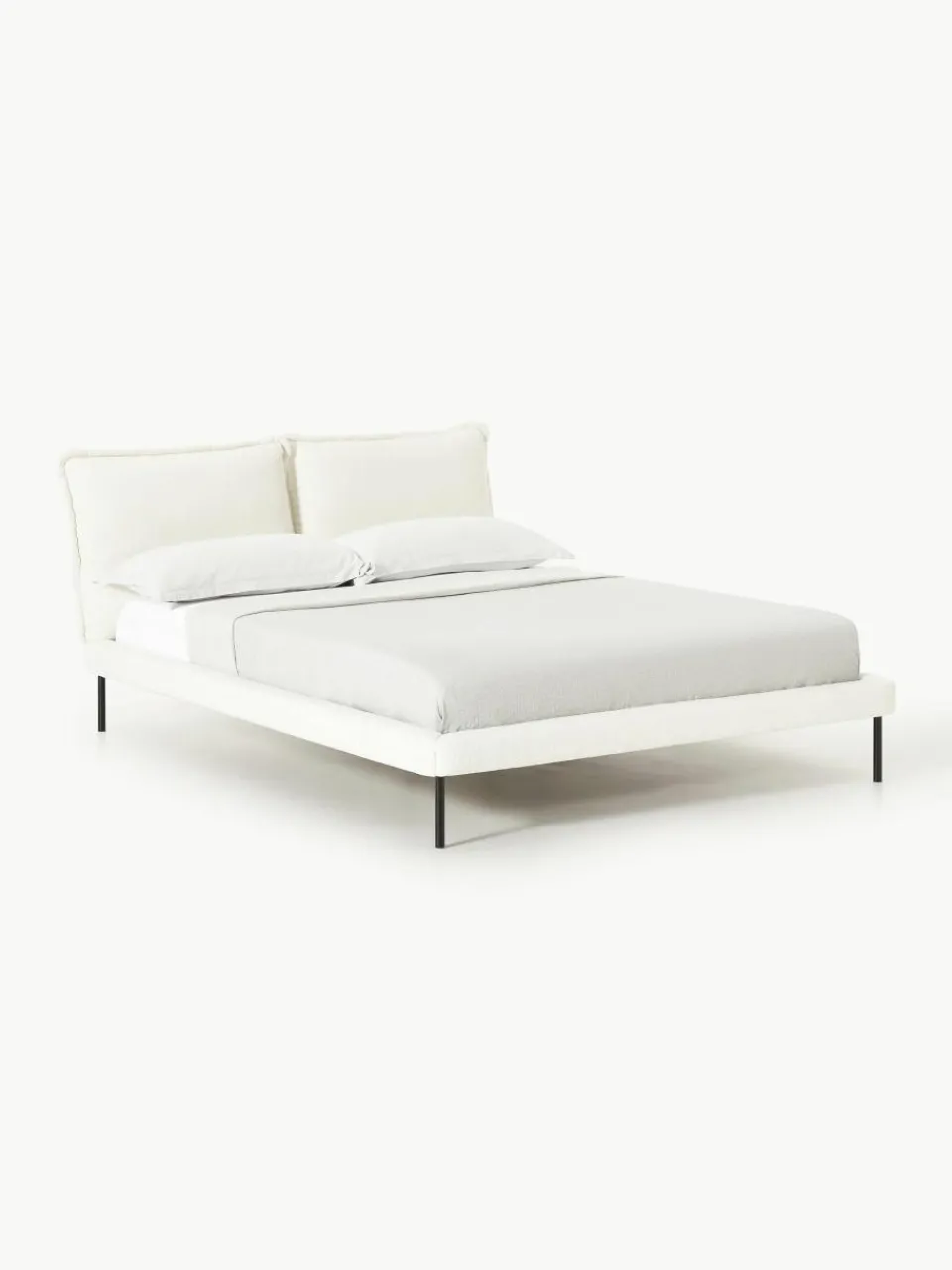 Gestoffeerd bed Amelia van teddy bouclé^Westwing Collection Clearance