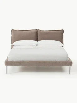 Gestoffeerd bed Amelia van teddy bouclé^Westwing Collection Online
