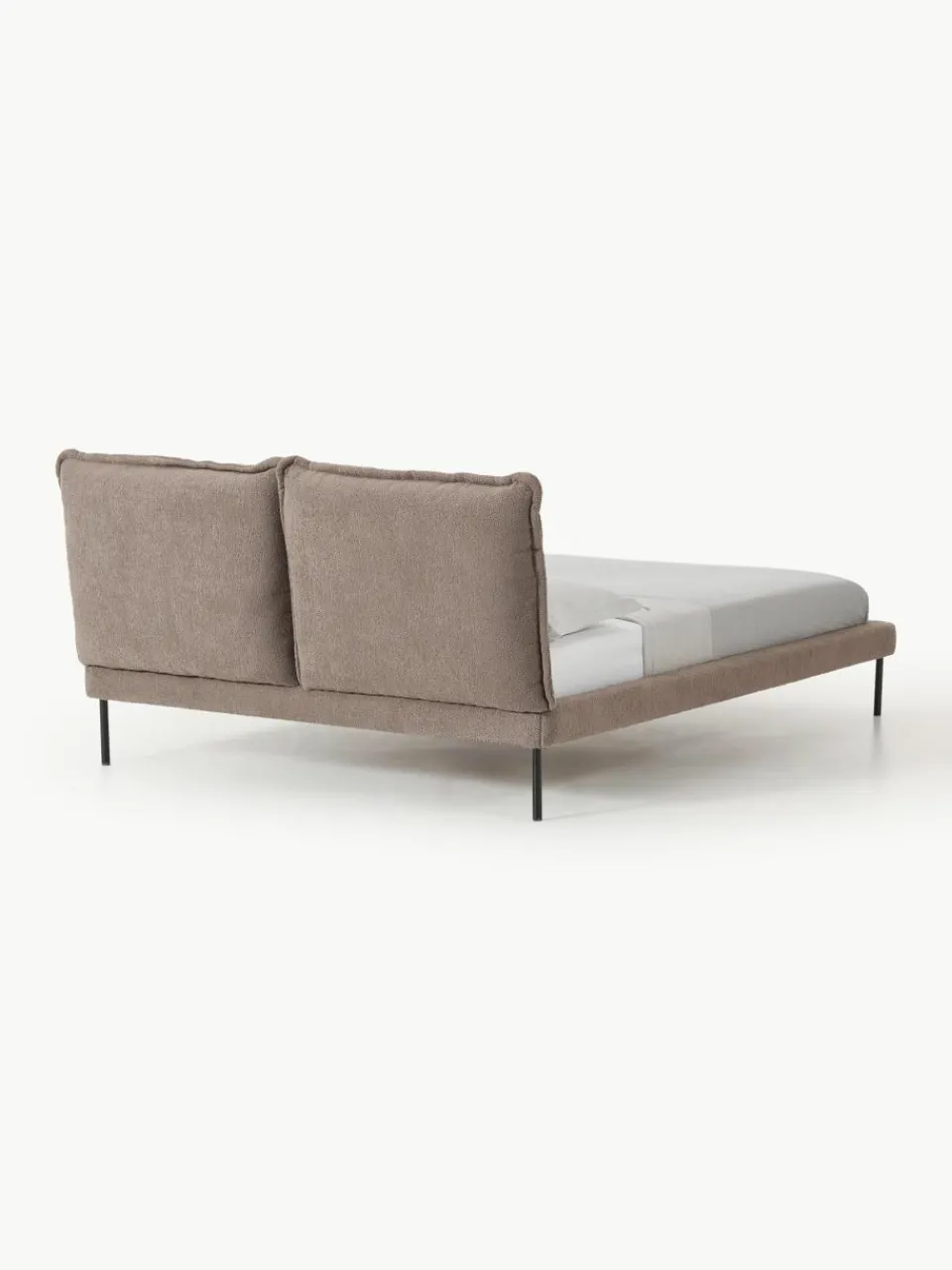 Gestoffeerd bed Amelia van teddy bouclé^Westwing Collection Online