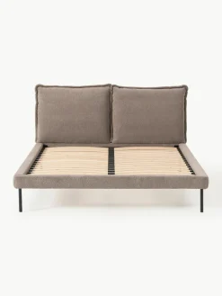 Gestoffeerd bed Amelia van teddy bouclé^Westwing Collection Online