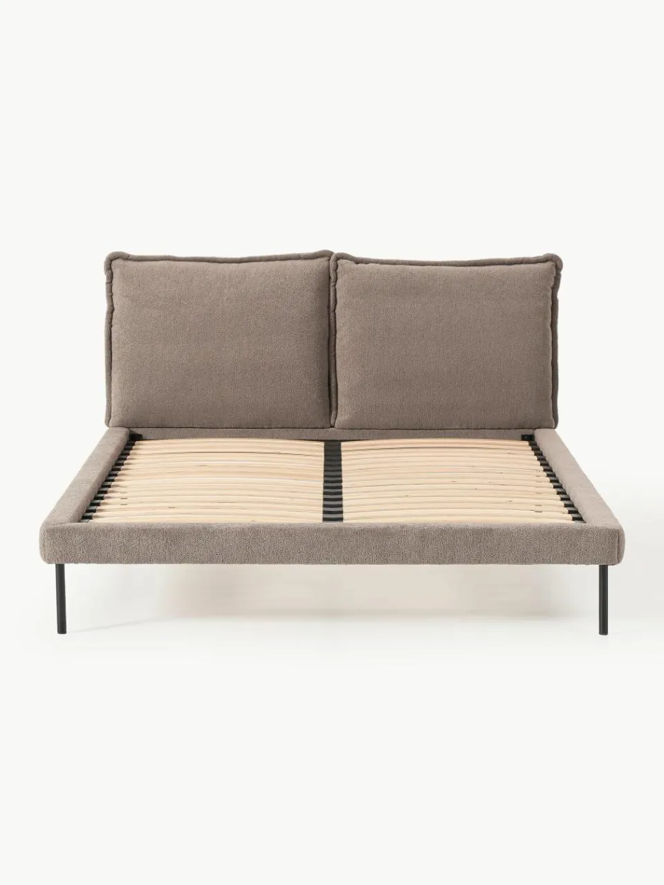 Gestoffeerd bed Amelia van teddy bouclé^Westwing Collection Online