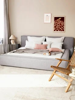 Gestoffeerd bed Lennon met opbergruimte^Westwing Collection Fashion