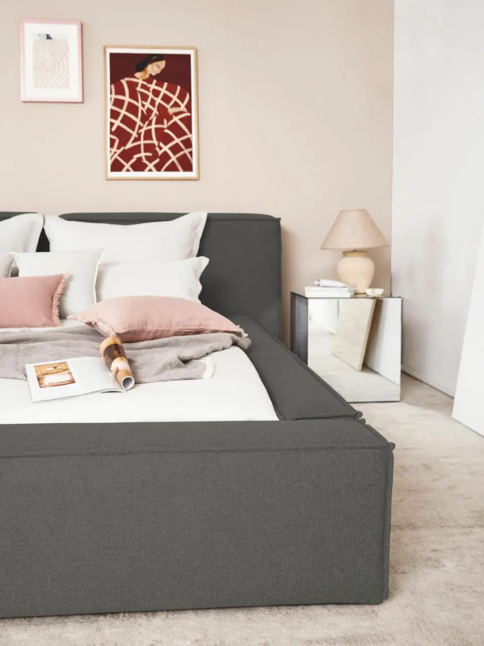 Gestoffeerd bed Lennon met opbergruimte^Westwing Collection Online