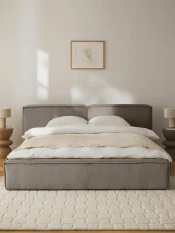Gestoffeerd bed Lennon van corduroy met opbergruimte^Westwing Collection Fashion