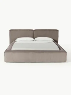 Gestoffeerd bed Lennon van corduroy met opbergruimte^Westwing Collection Fashion