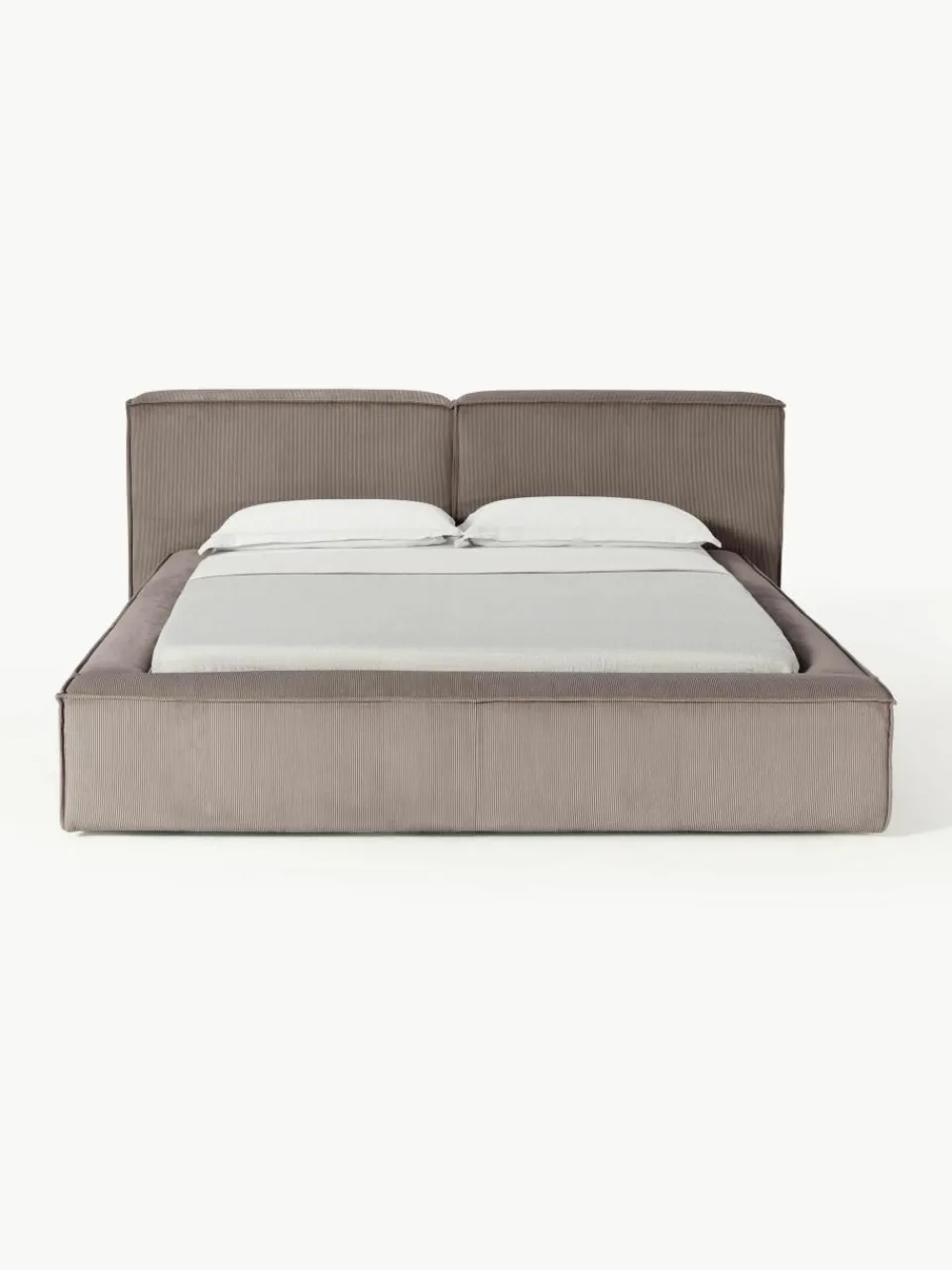 Gestoffeerd bed Lennon van corduroy met opbergruimte^Westwing Collection Fashion