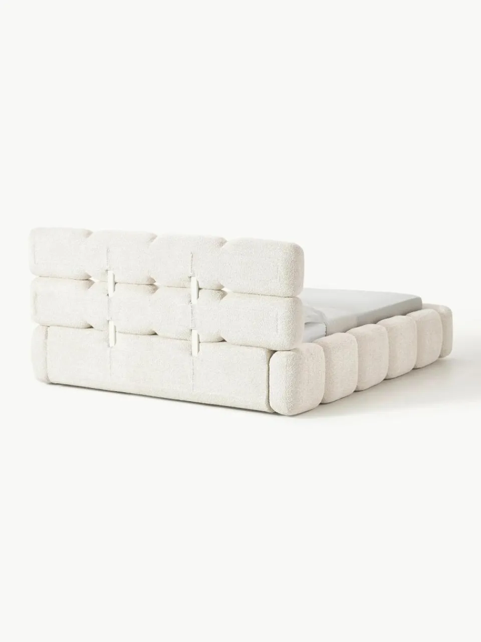 Gestoffeerd bed Tayla van teddy bouclé^Westwing Collection Sale