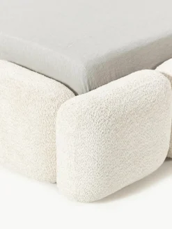 Gestoffeerd bed Tayla van teddy bouclé^Westwing Collection Sale