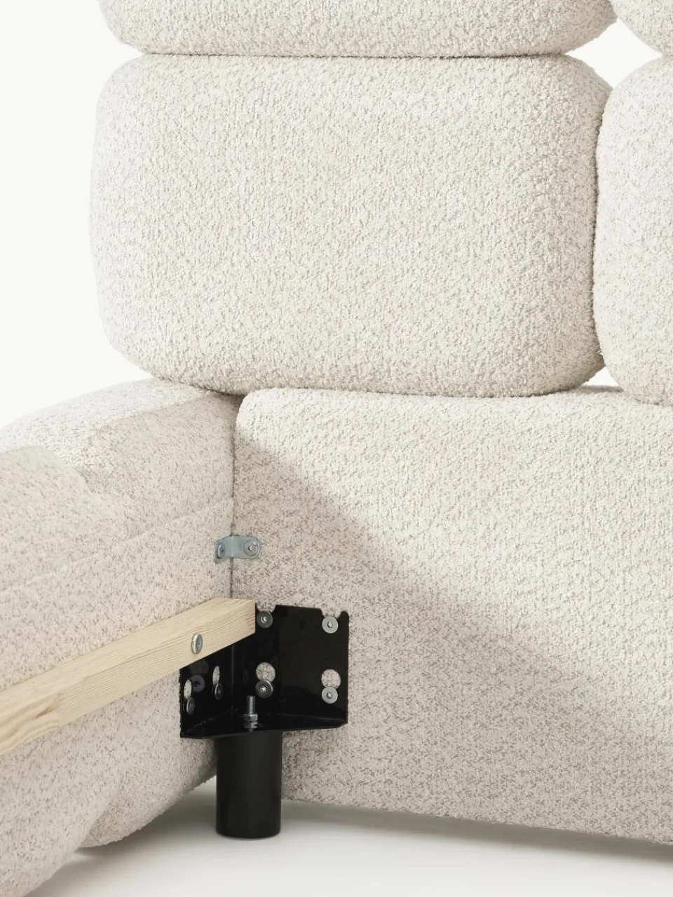 Gestoffeerd bed Tayla van teddy bouclé^Westwing Collection Sale