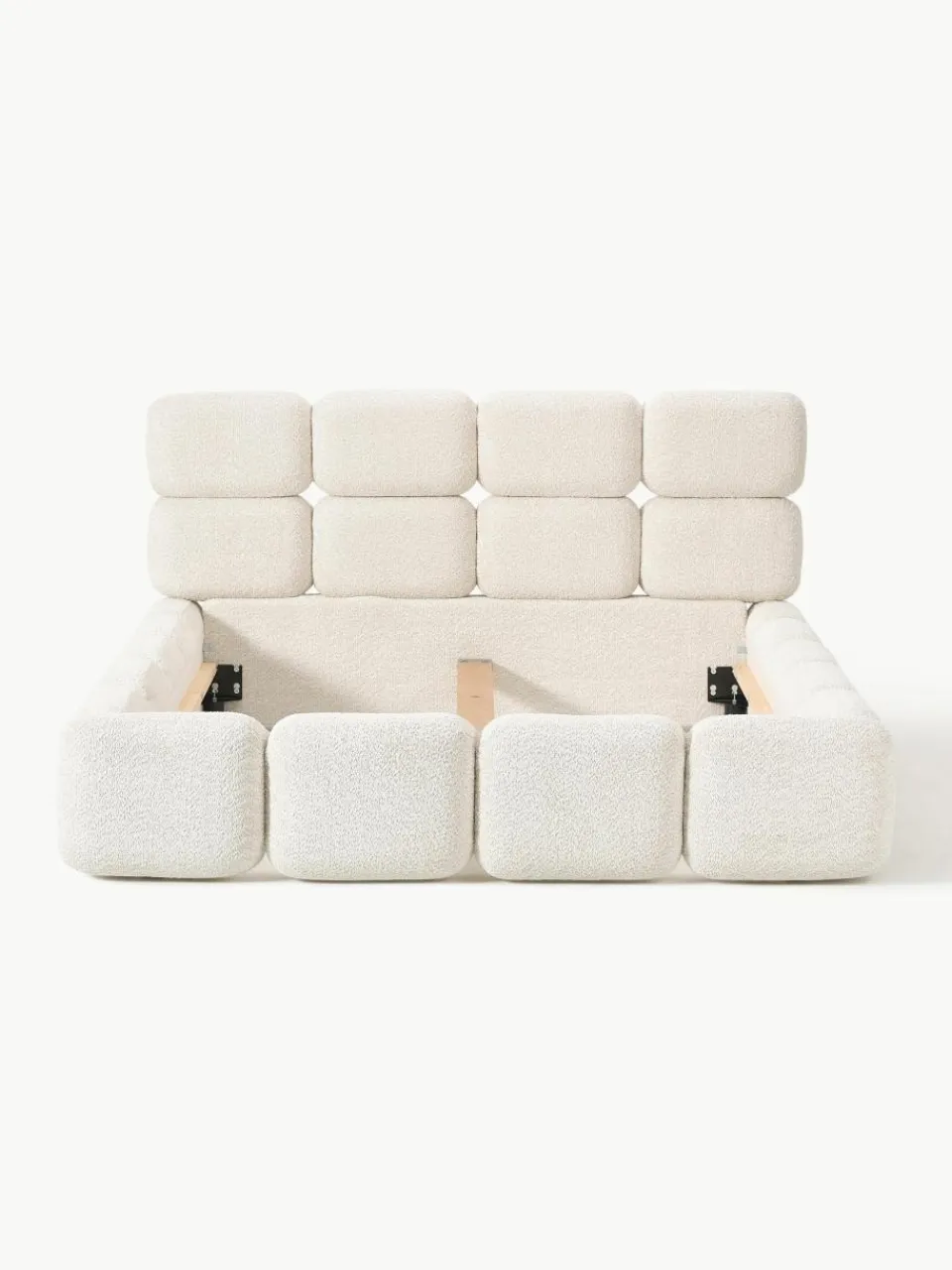 Gestoffeerd bed Tayla van teddy bouclé^Westwing Collection Sale