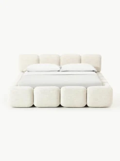 Gestoffeerd bed Tayla van bouclé^Westwing Collection Hot