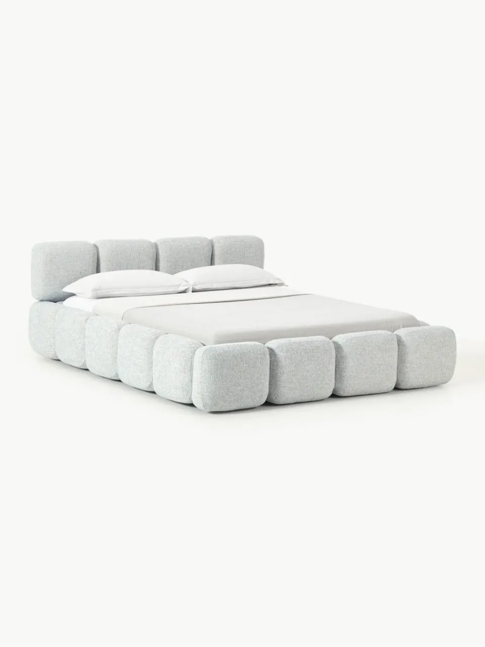 Gestoffeerd bed Tayla van bouclé^Westwing Collection Hot