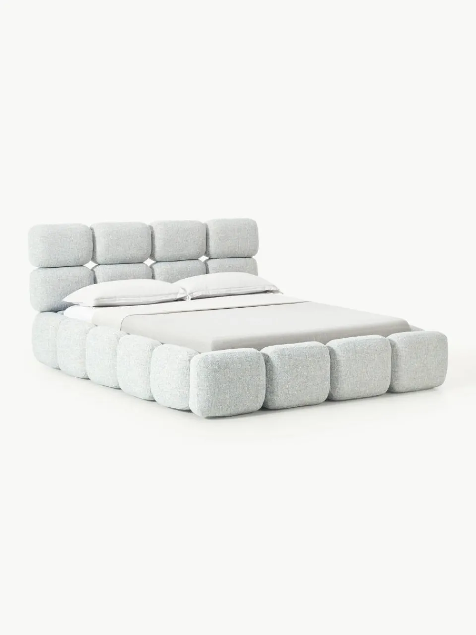 Gestoffeerd bed Tayla van bouclé^Westwing Collection Outlet