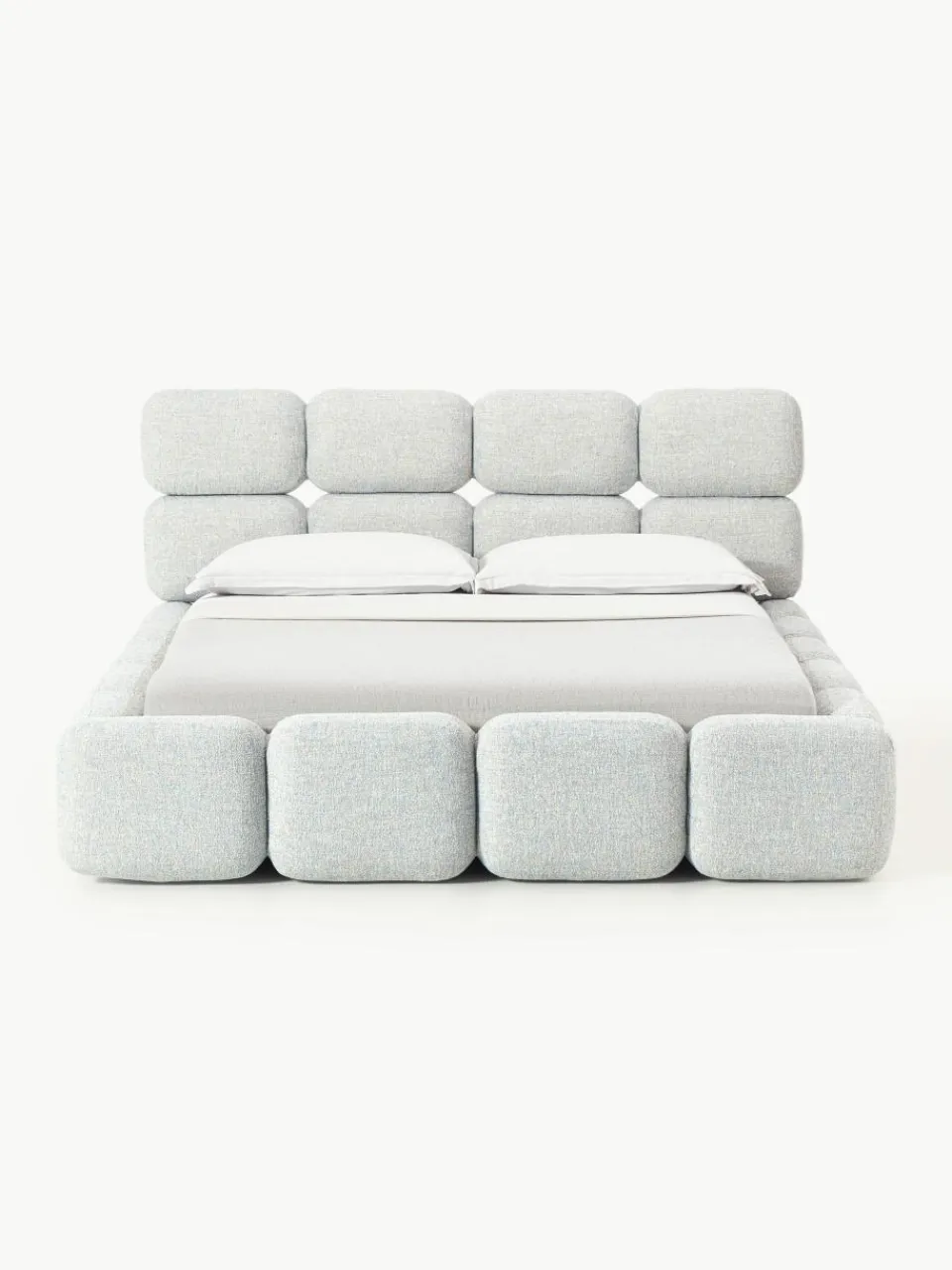 Gestoffeerd bed Tayla van bouclé^Westwing Collection Outlet