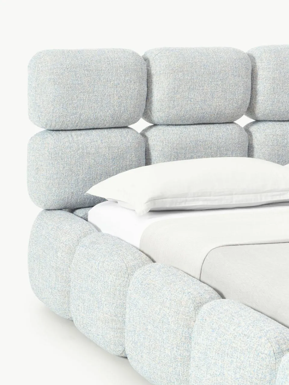 Gestoffeerd bed Tayla van bouclé^Westwing Collection Outlet