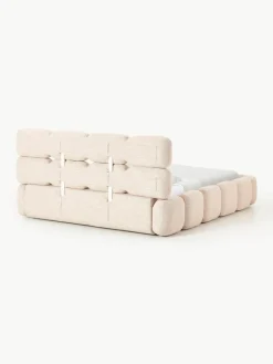 Gestoffeerd bed Tayla van bouclé met opbergruimte^Westwing Collection Clearance