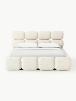 Gestoffeerd bed Tayla van bouclé^Westwing Collection Outlet