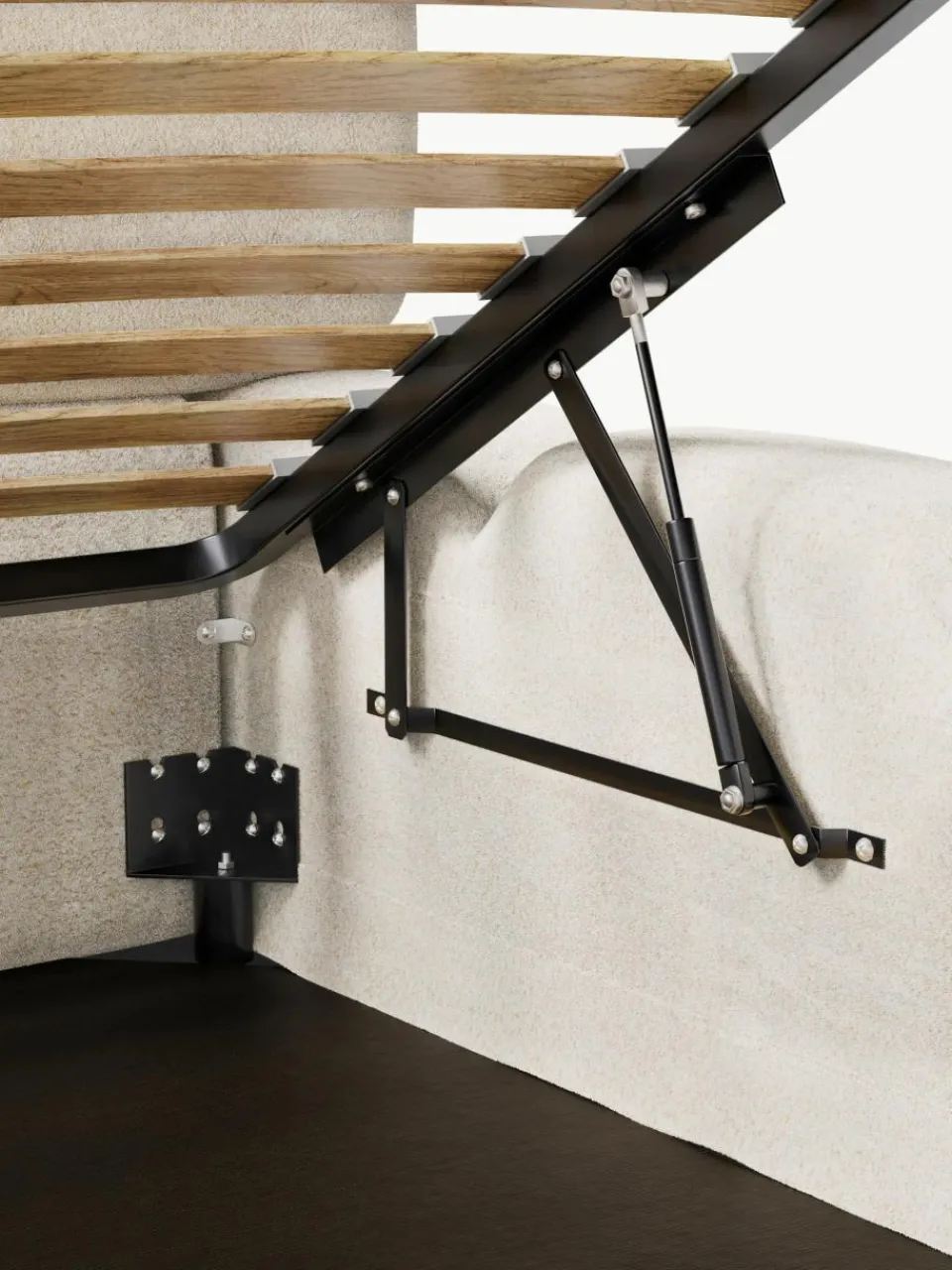 Gestoffeerd bed Tayla van teddy bouclé met opbergruimte^Westwing Collection Outlet