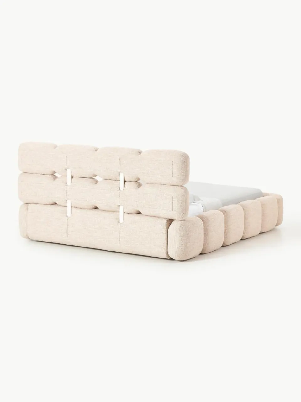 Gestoffeerd bed Tayla van bouclé^Westwing Collection Clearance