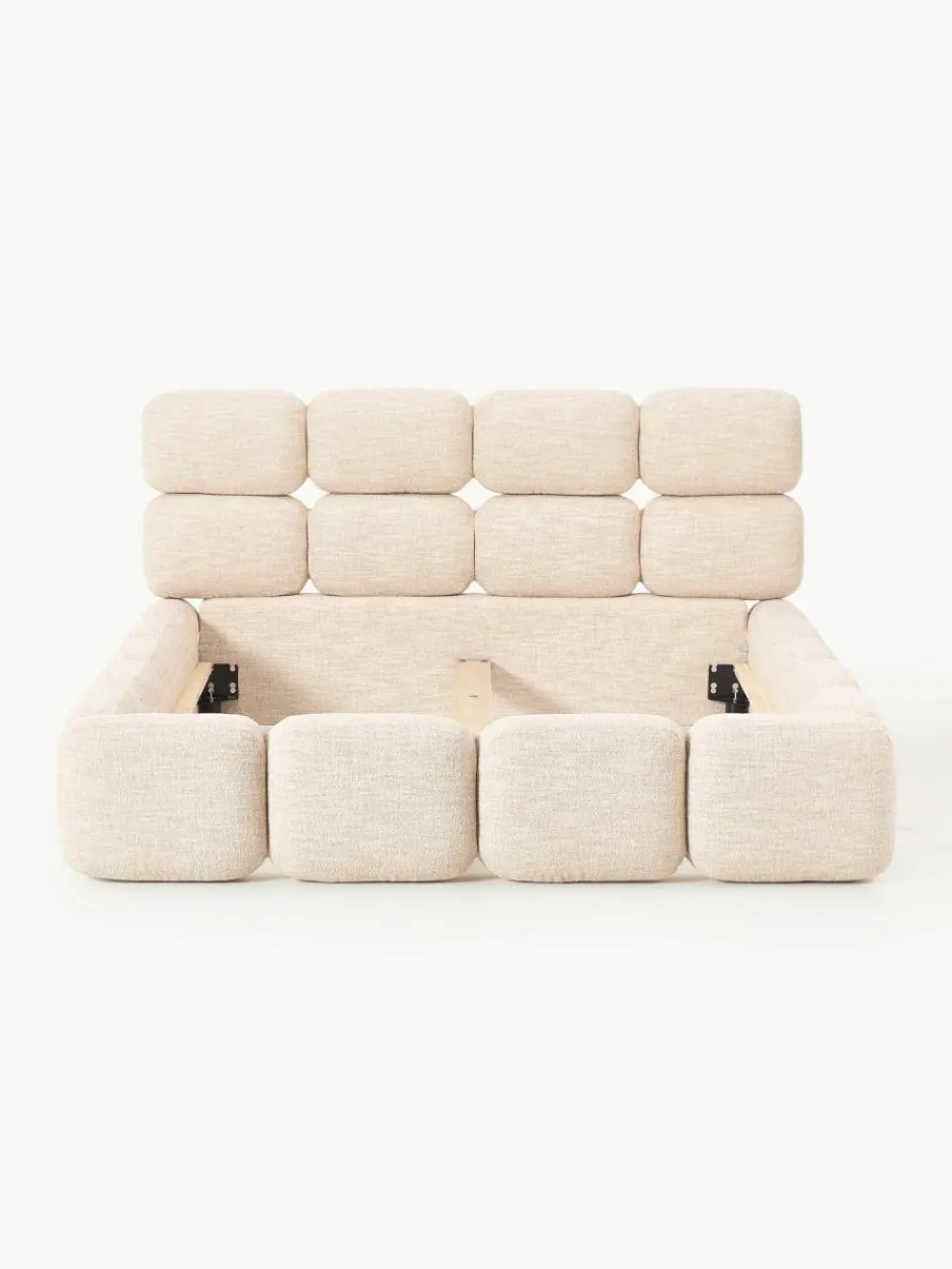 Gestoffeerd bed Tayla van bouclé^Westwing Collection Clearance
