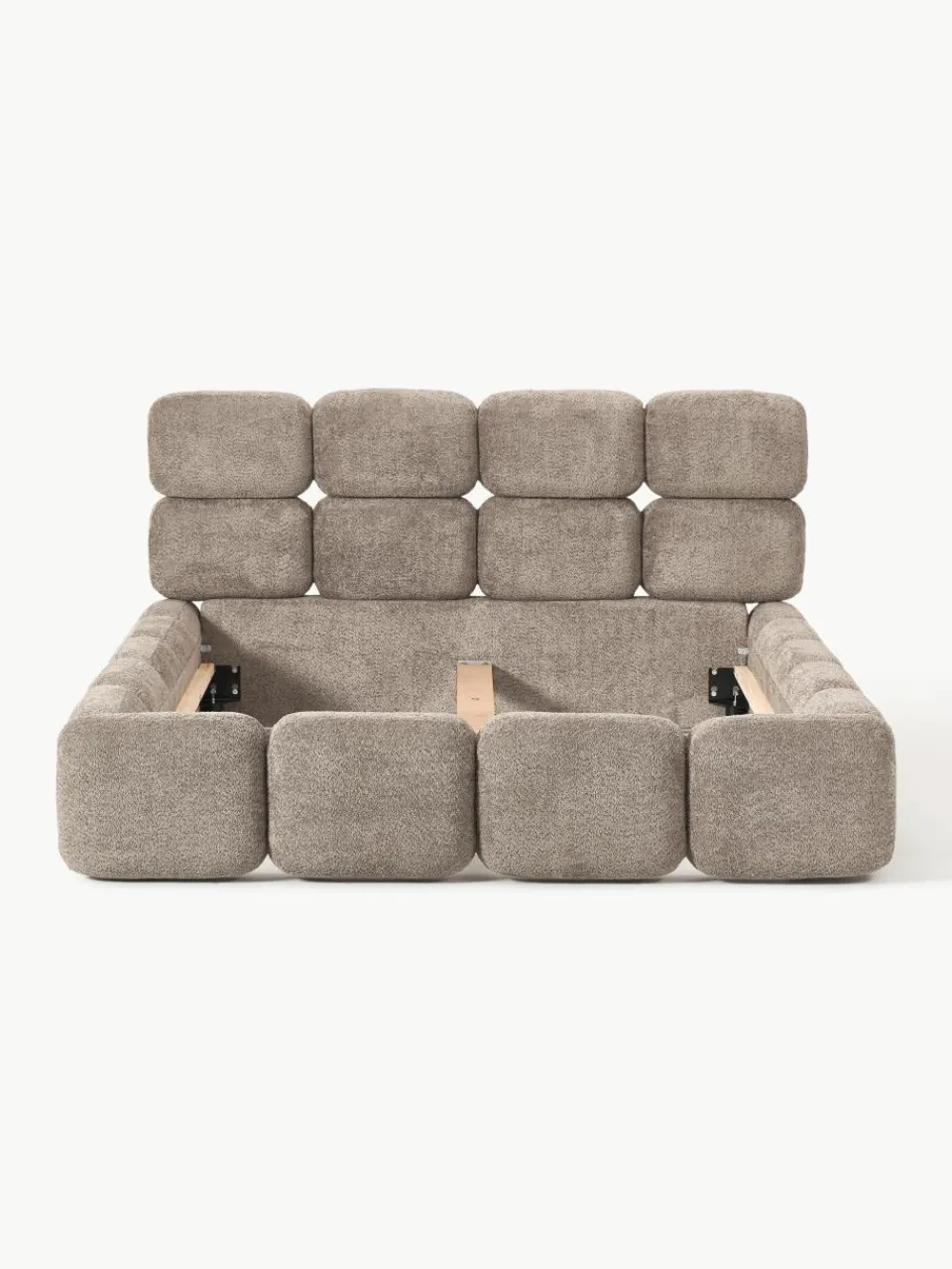 Gestoffeerd bed Tayla van teddy bouclé^Westwing Collection Discount