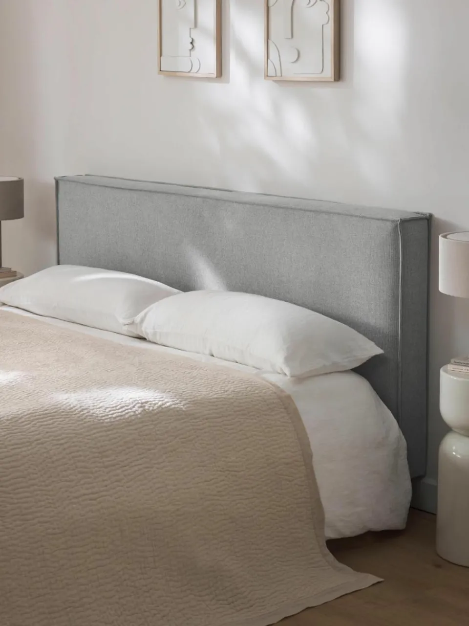 Gestoffeerd hoofdbord Kamila, voor wandmontage^Westwing Collection Outlet