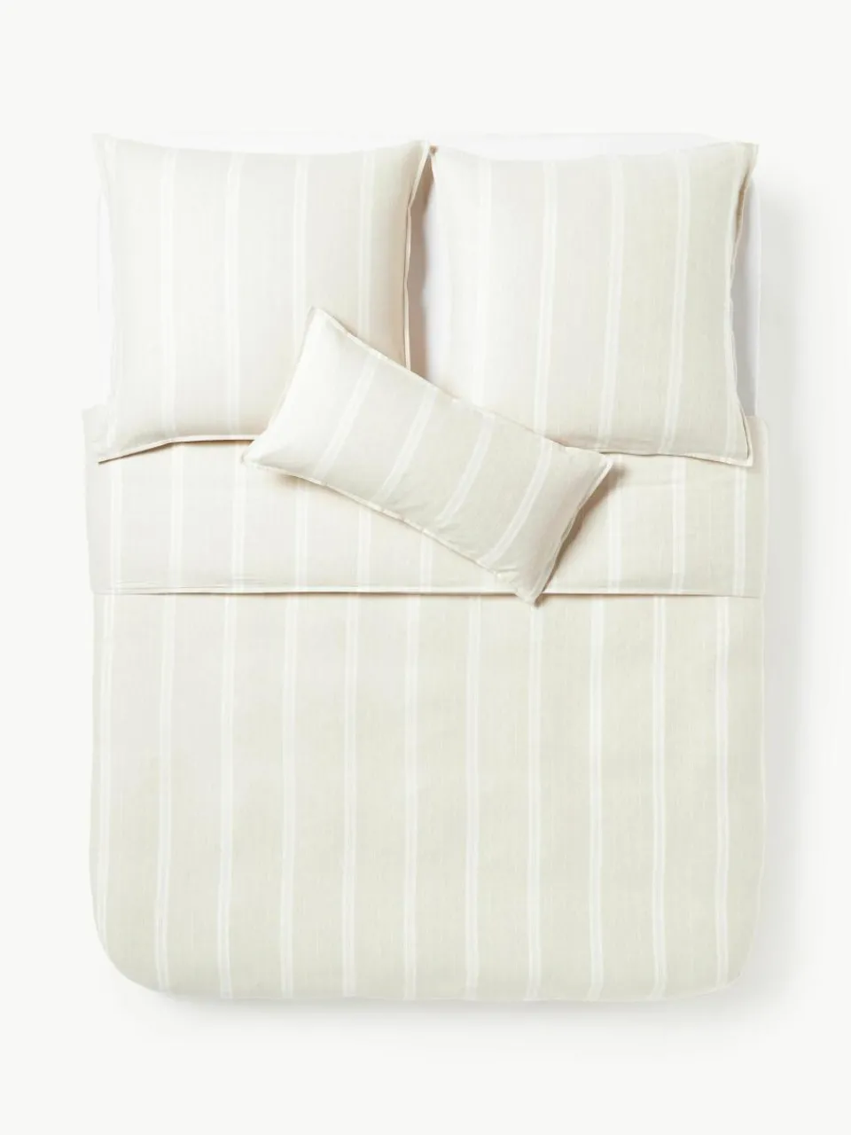 Gestreepte flanellen kussenhoes Belinda^Westwing Collection Hot