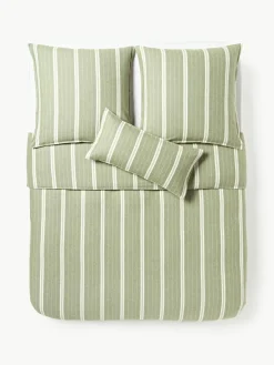 Gestreepte flanellen kussenhoes Belinda^Westwing Collection Outlet