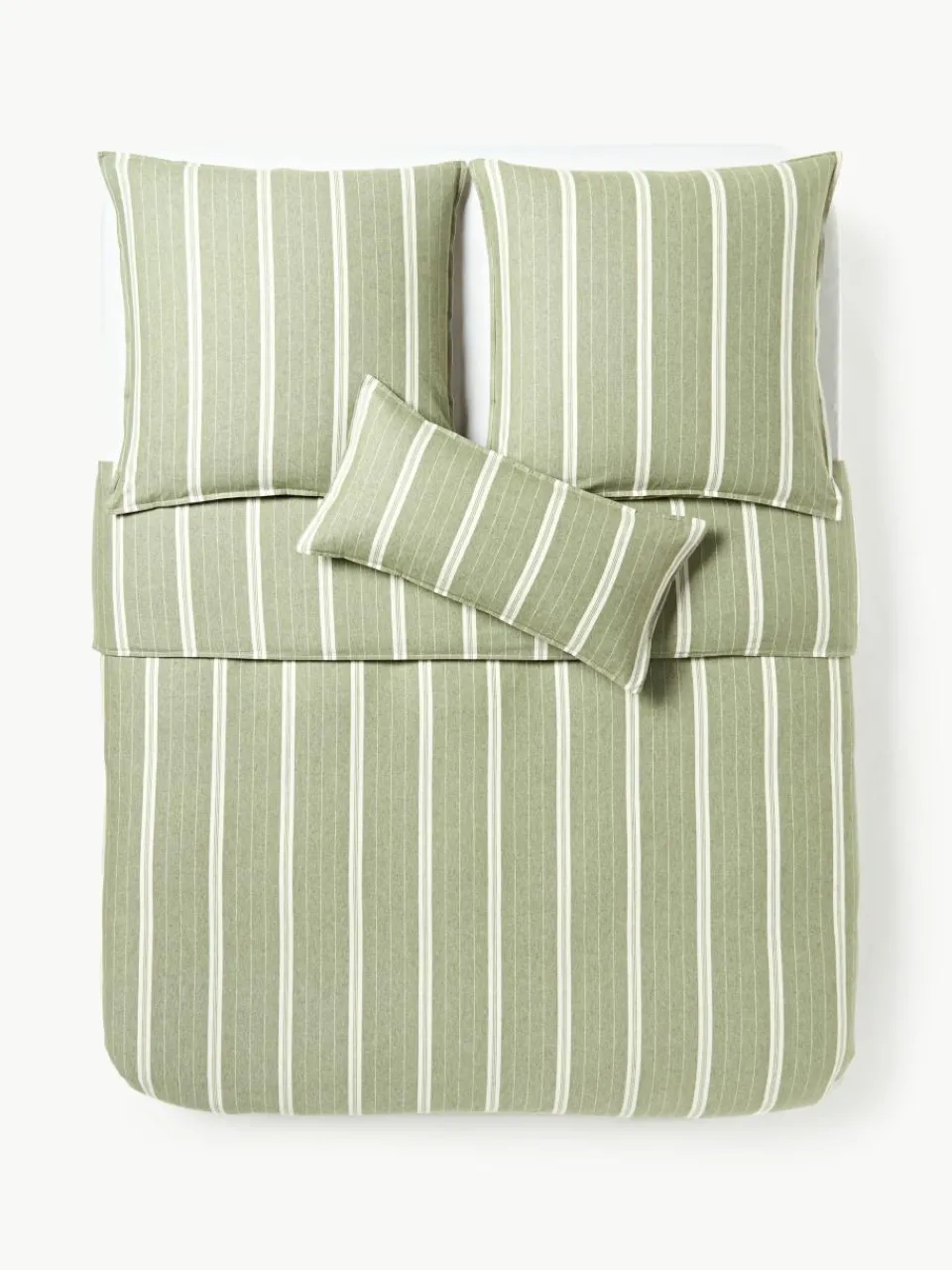 Gestreepte flanellen kussenhoes Belinda^Westwing Collection Outlet