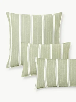 Gestreepte flanellen kussenhoes Belinda^Westwing Collection New
