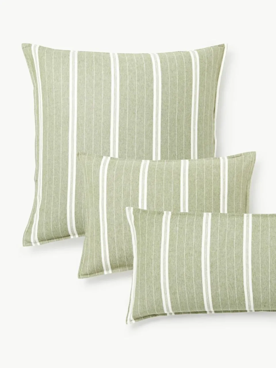 Gestreepte flanellen kussenhoes Belinda^Westwing Collection New