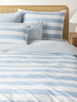 Gestreepte katoenen omkeerbare kussenhoes Lorena^Westwing Collection Online