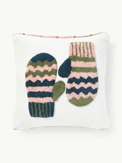 Getufte dubbelzijdige kussenhoes Nathaniel met winters motief^Westwing Collection Clearance