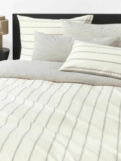 Gewassen katoenen kussenhoes Caspian met strepen^Westwing Collection Hot