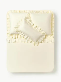 Gewassen katoenen perkal laken Louane^Westwing Collection New
