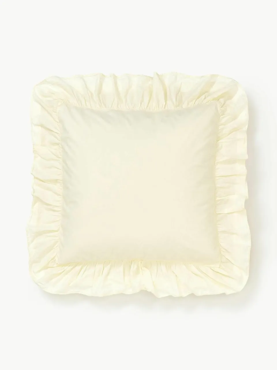 Gewassen katoenen perkal kussensloop Louane met ruches^Westwing Collection Clearance