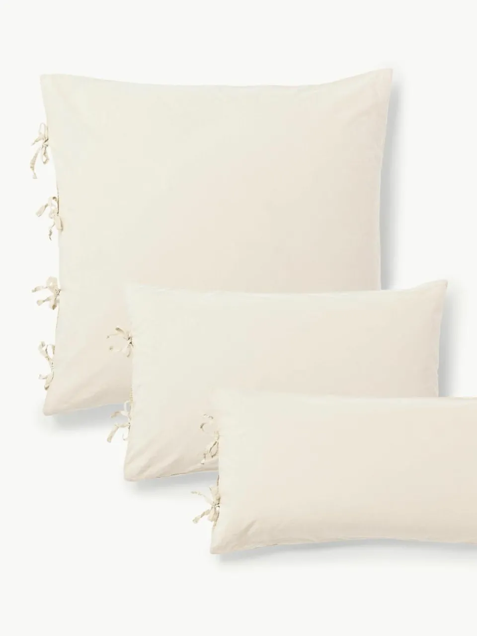 Gewassen katoenen perkal kussensloop Leonie^Westwing Collection Online