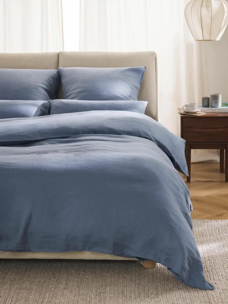 Gewassen linnen dekbedovertrek Airy^Westwing Collection Best