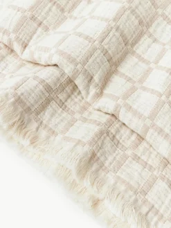 Gewassen mousseline bedsprei Ronia met franjes^Westwing Collection New