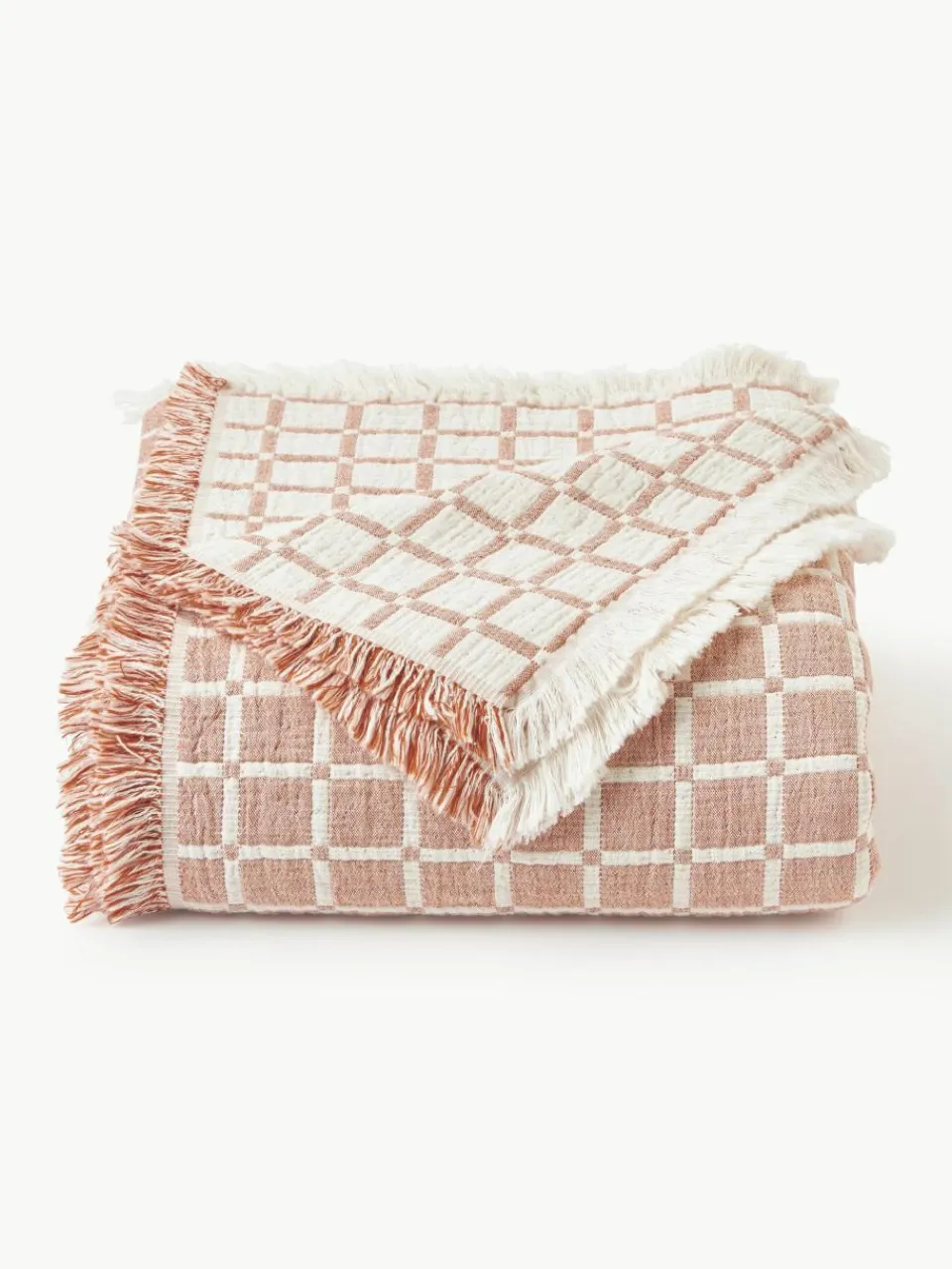 Gewassen mousseline bedsprei Ronia met franjes^Westwing Collection Sale