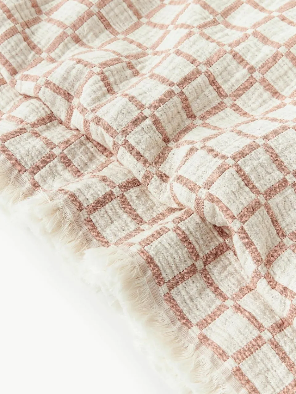Gewassen mousseline bedsprei Ronia met franjes^Westwing Collection Sale