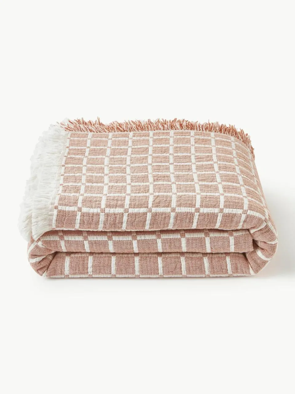 Gewassen mousseline bedsprei Ronia met franjes^Westwing Collection Sale