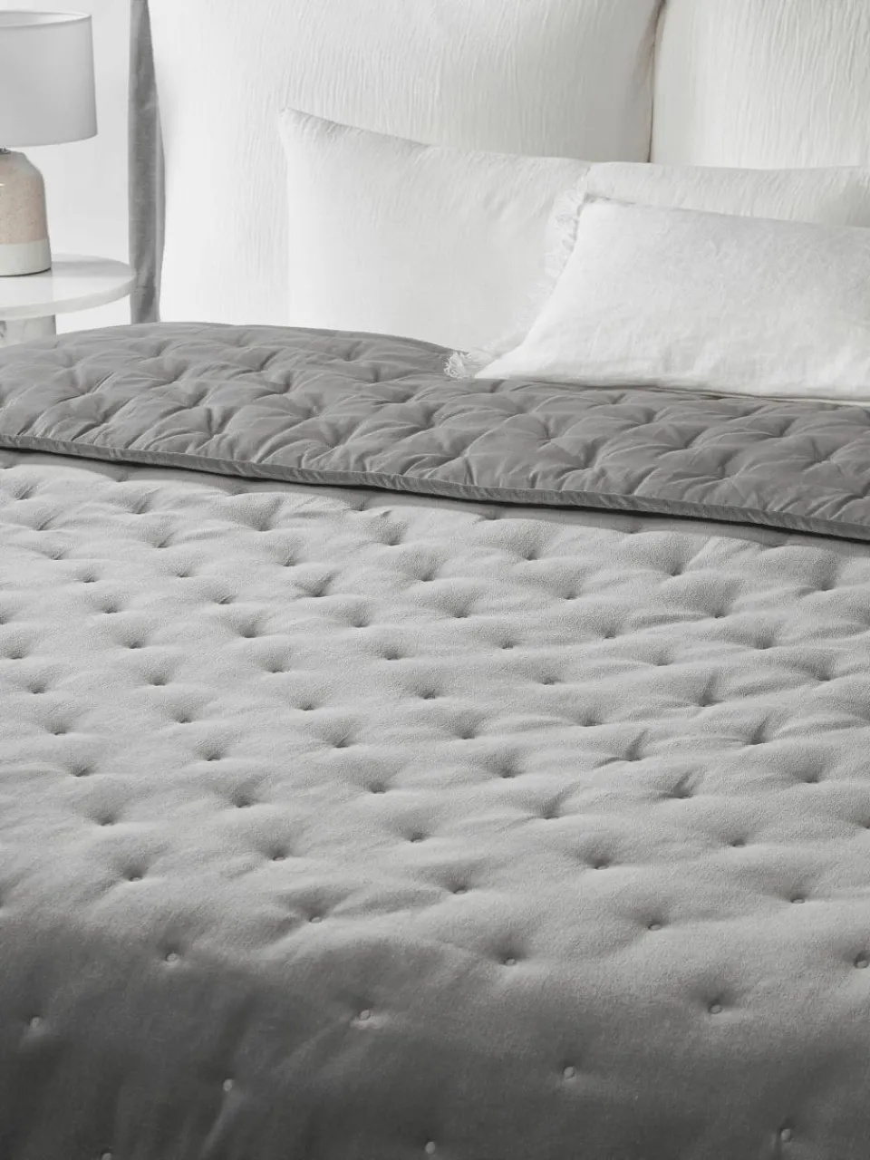 Gewatteerde bedsprei Cheryl van fluweel^Westwing Collection Online