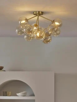 Glazen bollen plafondlamp Bubbles^Westwing Collection Discount