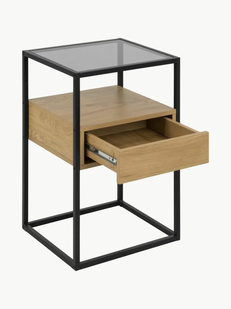 Glazen nachtkastje Randolf^Westwing Sale