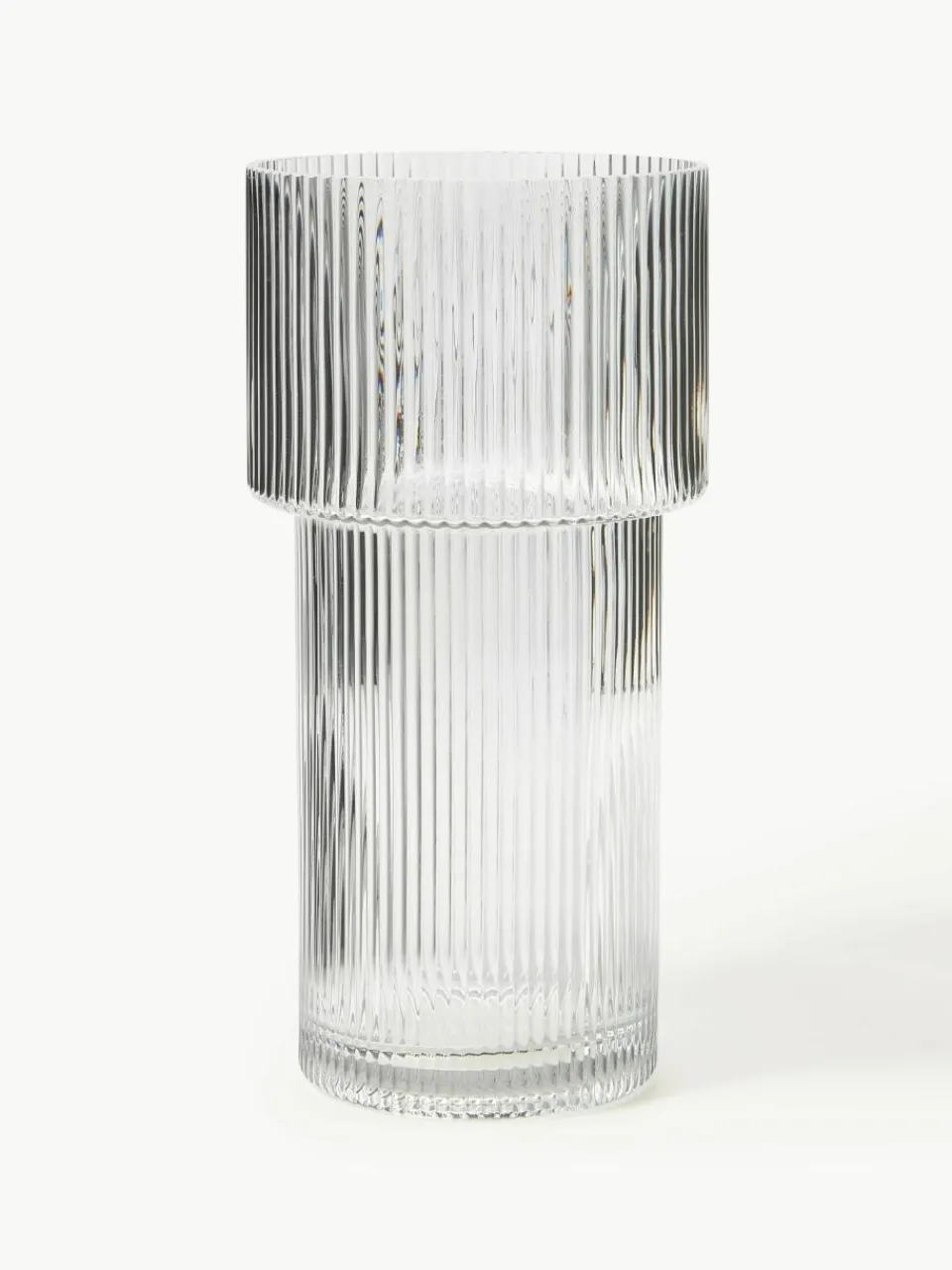 Glazen vaas Lija met geribbeld oppervlak, H 30 cm^Westwing Collection Best