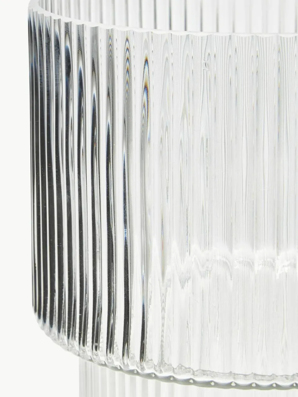 Glazen vaas Lija met geribbeld oppervlak, H 30 cm^Westwing Collection Best
