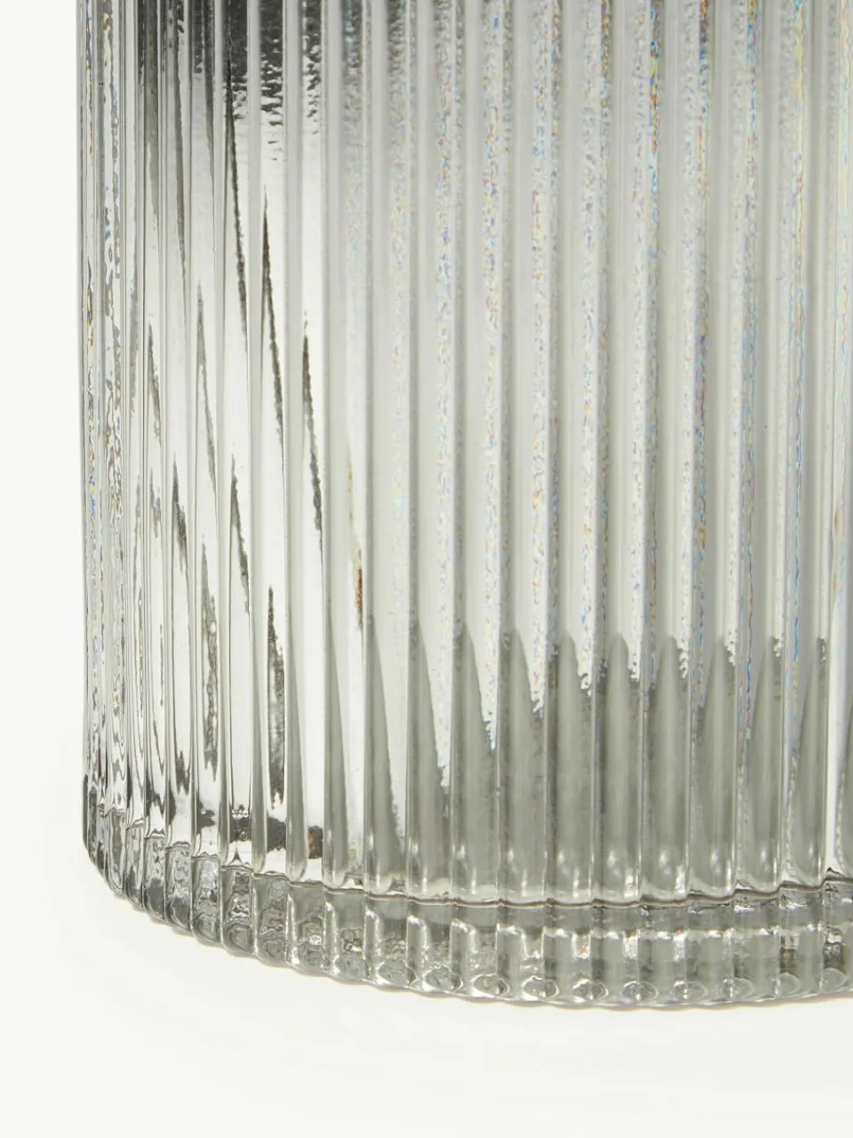 Glazen vaas Lija met geribbeld oppervlak, H 30 cm^Westwing Collection Fashion