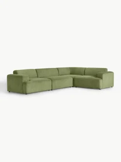 Grote hoekbank Melva (4-zits) van corduroy^Westwing Collection Clearance