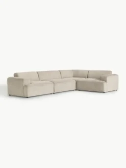 Grote hoekbank Melva (4-zits) van corduroy^Westwing Collection Clearance